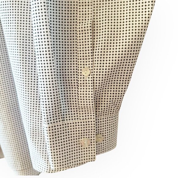 ☆ Mens Kenneth Cole Reaction Long Sleeve Button Up Dress Shirt Size 17.5 Blk/Wht - Picture 7 of 11